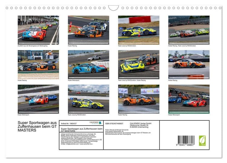 Produktbild: Super Sportwagen aus Zuffenhausen beim GT MASTERS (Wandkalender 2026 DIN A3 quer), CALVENDO Monatskalender