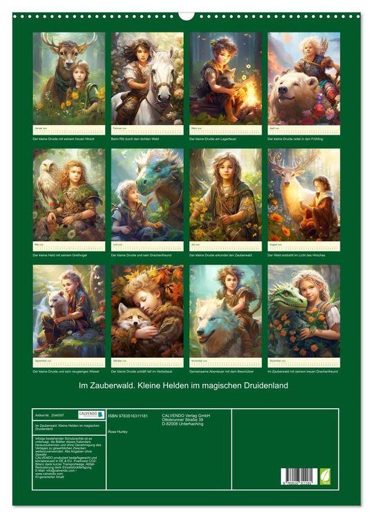 Produktbild: Im Zauberwald. Kleine Helden im magischen Druidenland (Wandkalender 2026 DIN A2 hoch), CALVENDO Monatskalender
