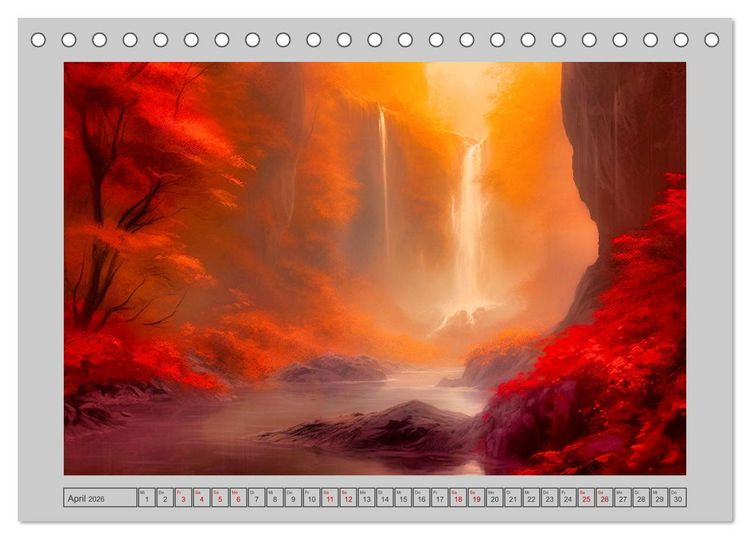 Produktbild: Tr&auml;umereien in Rot (Tischkalender 2026 DIN A5 quer), CALVENDO Monatskalender