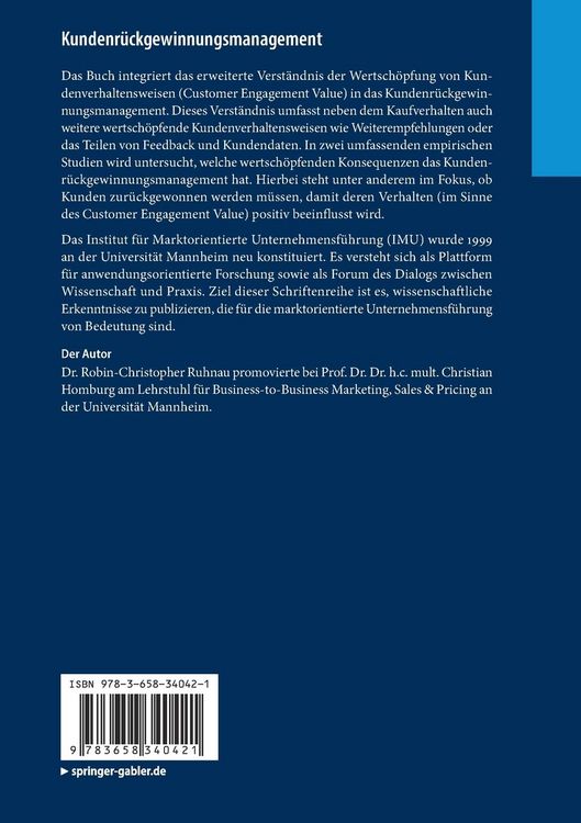 Produktbild: Kundenr&uuml;ckgewinnungsmanagement
