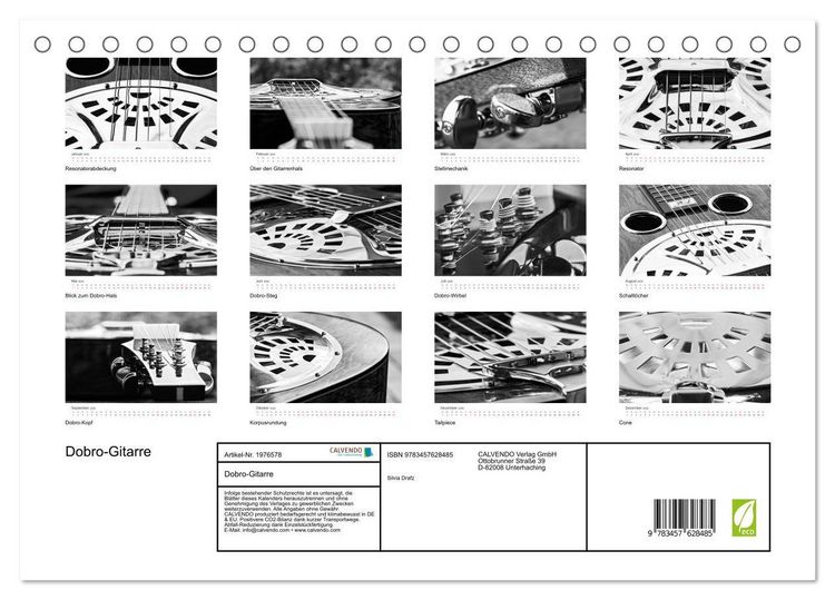 Produktbild: Dobro-Gitarre (Tischkalender 2026 DIN A5 quer), CALVENDO Monatskalender