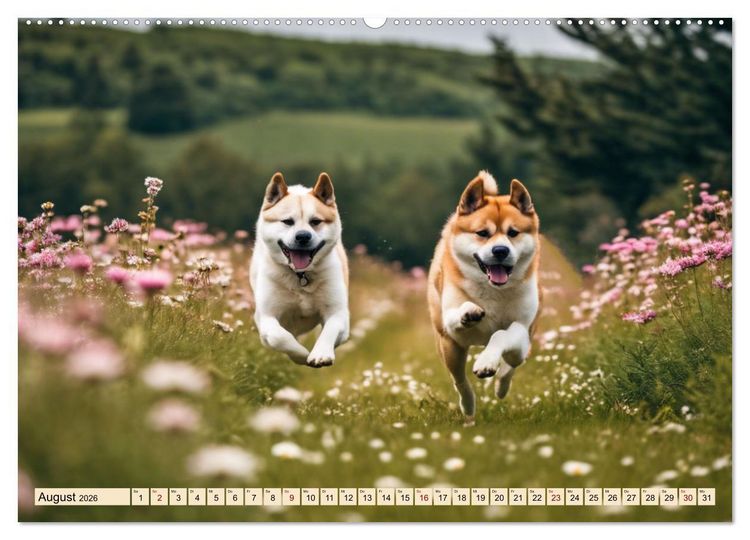 Produktbild: Akita Inu - Inbegriff der Treue (hochwertiger Premium Wandkalender 2026 DIN A2 quer), Kunstdruck in Hochglanz
