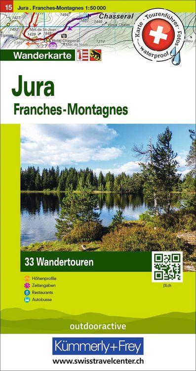 Produktbild: K&uuml;mmerly+Frey Wandertourenkarte 15 Jura 1:50.000