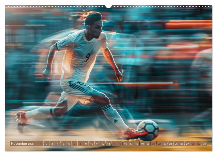 Produktbild: Fu&szlig;ball - Dynamik am Ball (hochwertiger Premium Wandkalender 2026 DIN A2 quer), Kunstdruck in Hochglanz