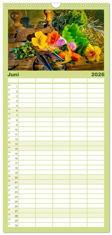 Produktbild: Familienplaner 2026 - Zeitreise auf dem K&uuml;chentisch mit 5 Spalten (Wandkalender, 21 x 45 cm) CALVENDO