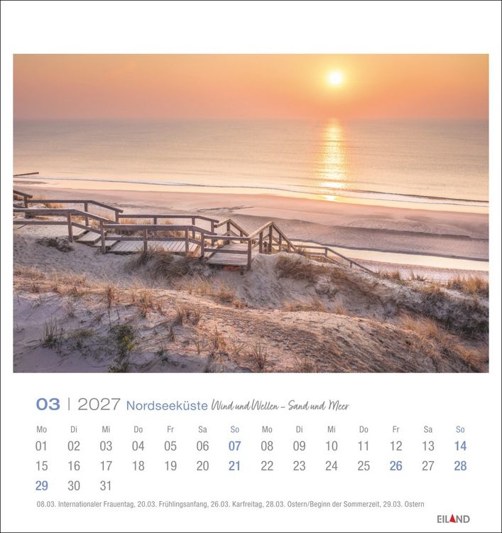 Produktbild: Nordseek&uuml;ste Postkartenkalender 2027 - Wind und Wellen - Sand und Meer