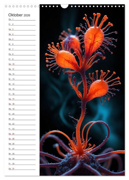 Produktbild: Leuchtende Mikroflora (Wandkalender 2026 DIN A3 hoch), CALVENDO Monatskalender