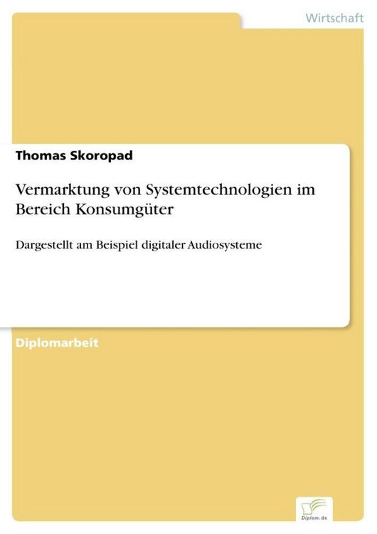 Produktbild: Vermarktung von Systemtechnologien im Bereich Konsumg&uuml;ter