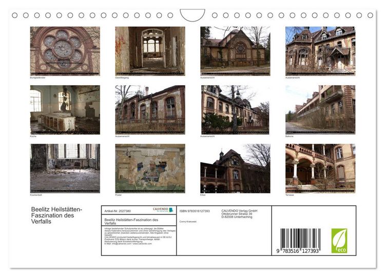 Produktbild: Beelitz Heilst&auml;tten-Faszination des Verfalls (Wandkalender 2026 DIN A4 quer), CALVENDO Monatskalender