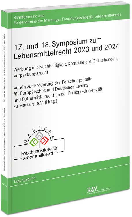 Produktbild: 17. und 18. Symposium zum Lebensmittelrecht 2023 und 2024