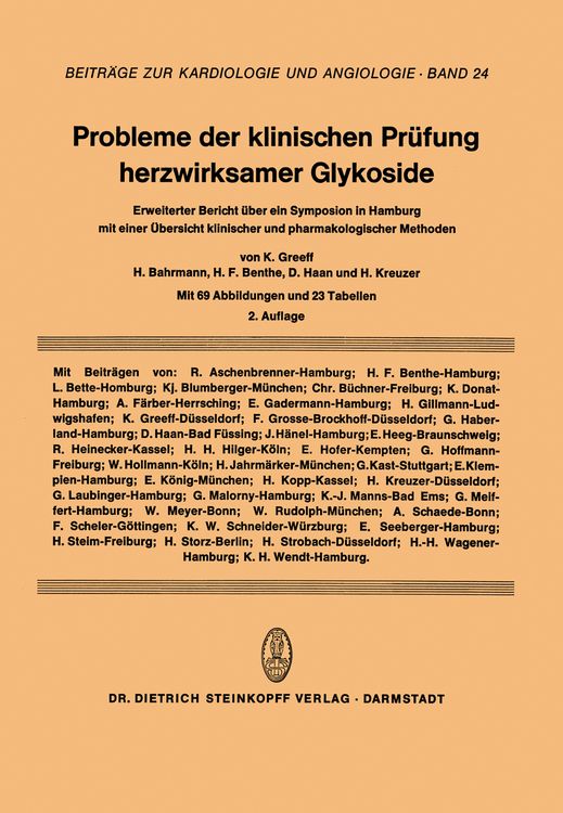Produktbild: Probleme der Klinischen Pr&uuml;fung Herzwirksamer Glykoside