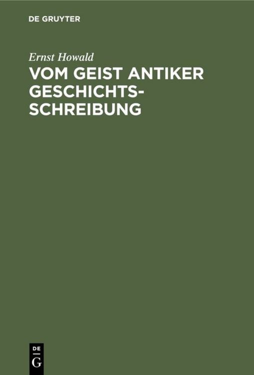 Produktbild: Vom Geist antiker Geschichtsschreibung