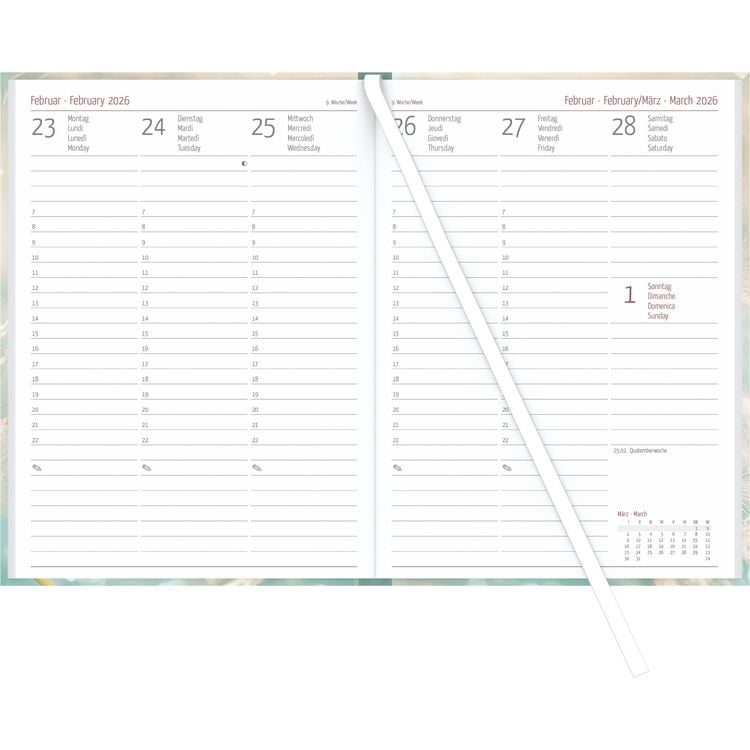 Produktbild: Campustimer Blowballs - A5 Semester-Planer - Studenten-Kalender 2025/2026 - Notiz-Buch - Pusteblume - Weekly - Alpha Edition