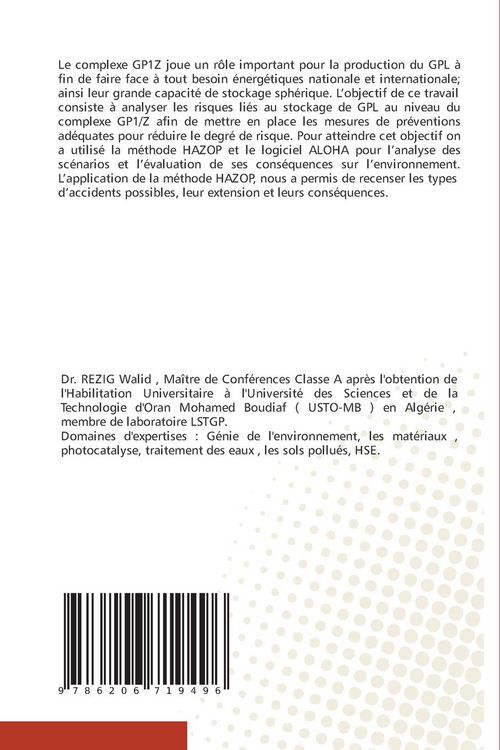 Produktbild: Analyse des Risques d'un Bac de Stockage de Butane par M&eacute;thode HAZOP