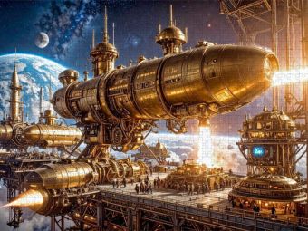 Produktbild: CALVENDO Puzzle Treibstoffaufnahme auf einer Service-Raumstation | 1000 Teile Lege-Gr&ouml;&szlig;e 64x48cm Foto-Puzzle f&uuml;r gl&uuml;ckliche Stunden