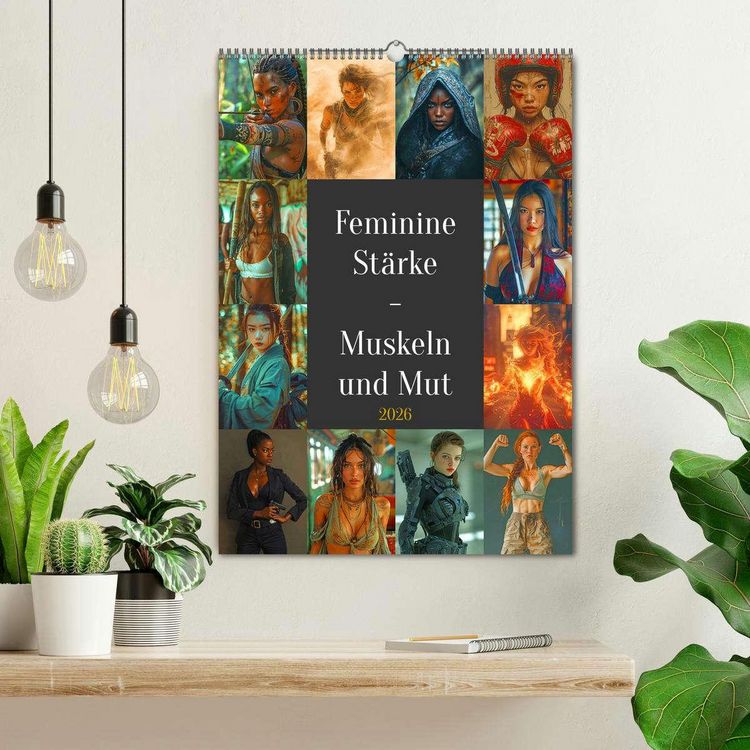 Produktbild: Feminine St&auml;rke - Muskeln und Mut (Wandkalender 2026 DIN A2 hoch), CALVENDO Monatskalender