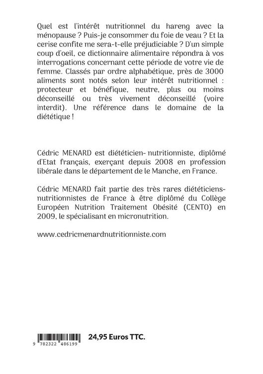 Produktbild: Dictionnaire alimentaire adapt&eacute; &agrave; la m&eacute;nopause.