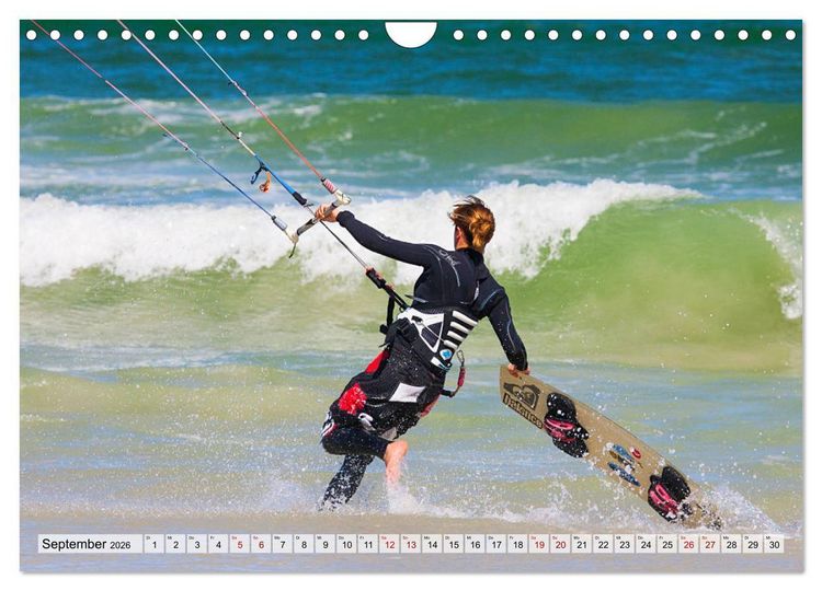 Produktbild: Kitesurfen - Action pur (Wandkalender 2026 DIN A4 quer), CALVENDO Monatskalender