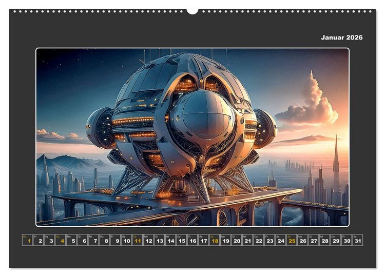 Produktbild: Zukunftsvision Megacity (hochwertiger Premium Wandkalender 2026 DIN A2 quer), Kunstdruck in Hochglanz