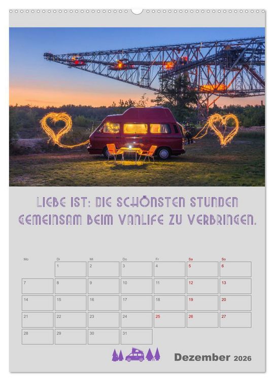 Produktbild: Vanlife - Hotel kann jeder! (Wandkalender 2026 DIN A2 hoch), CALVENDO Monatskalender