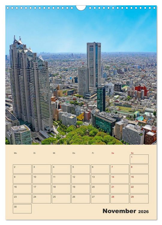 Produktbild: Tokio - Terminplaner (Wandkalender 2026 DIN A3 hoch), CALVENDO Monatskalender
