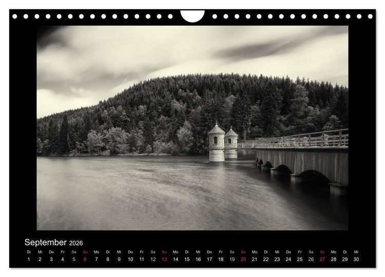 Produktbild: Harz-Bilder in monochrome (Wandkalender 2026 DIN A4 quer), CALVENDO Monatskalender