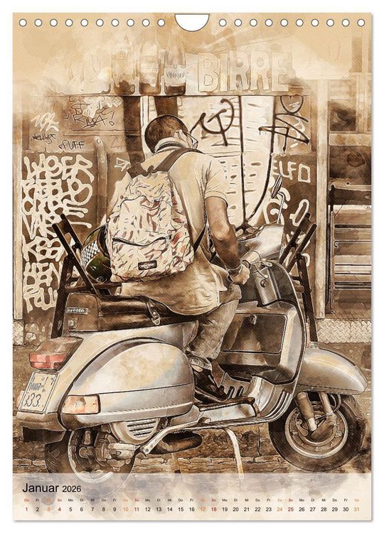 Produktbild: Motorroller - Vespa Galerie (Wandkalender 2026 DIN A4 hoch), CALVENDO Monatskalender