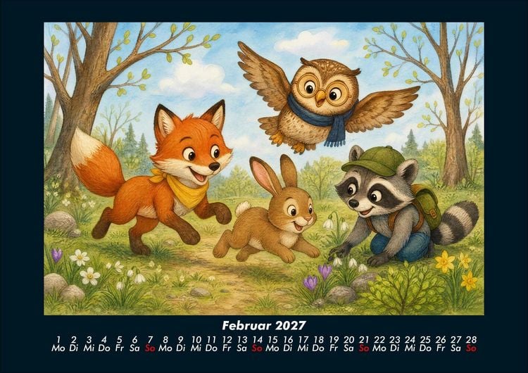 Produktbild: Waldtiere - Abenteuer im Jahreswald 2027 Fotokalender DIN A4