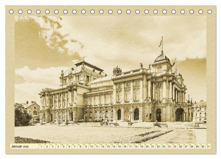 Produktbild: Zagreb &ndash; Ein Kalender im Zeitungsstil (Tischkalender 2026 DIN A5 quer), CALVENDO Monatskalender