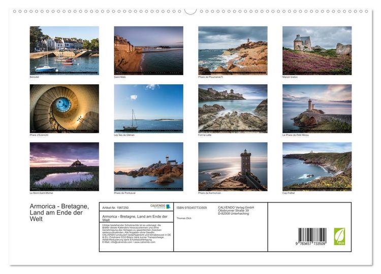 Produktbild: Armorica - Bretagne, Land am Ende der Welt (hochwertiger Premium Wandkalender 2026 DIN A2 quer), Kunstdruck in Hochglanz