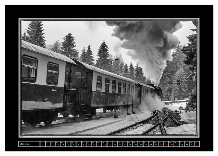 Produktbild: Unter Dampf - Eisenbahnromantik im Harz (Tischkalender 2026 DIN A5 quer), CALVENDO Monatskalender