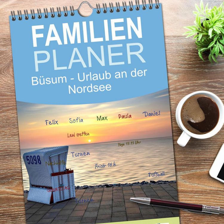 Produktbild: Familienplaner 2026 - B&uuml;sum - Urlaub an der Nordsee mit 5 Spalten (Wandkalender, 21 x 45 cm) CALVENDO