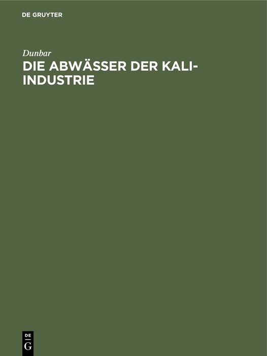 Produktbild: Die Abw&auml;sser der Kali-Industrie
