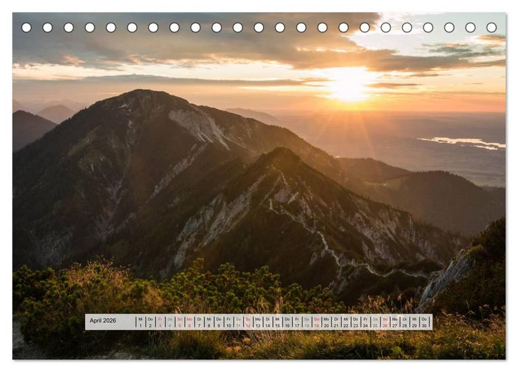 Produktbild: Berge im Licht der Sonne (Tischkalender 2026 DIN A5 quer), CALVENDO Monatskalender
