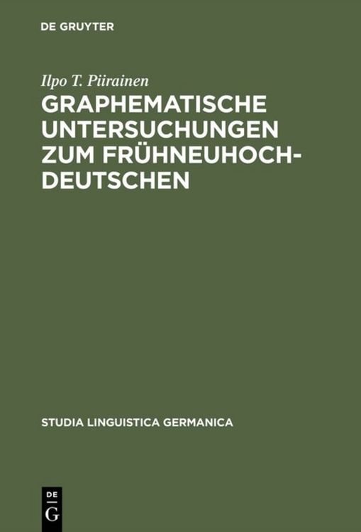 Produktbild: Graphematische Untersuchungen zum Fr&uuml;hneuhochdeutschen