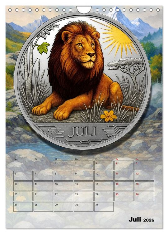 Produktbild: Katzenadel in Silber (Wandkalender 2026 DIN A4 hoch), CALVENDO Monatskalender