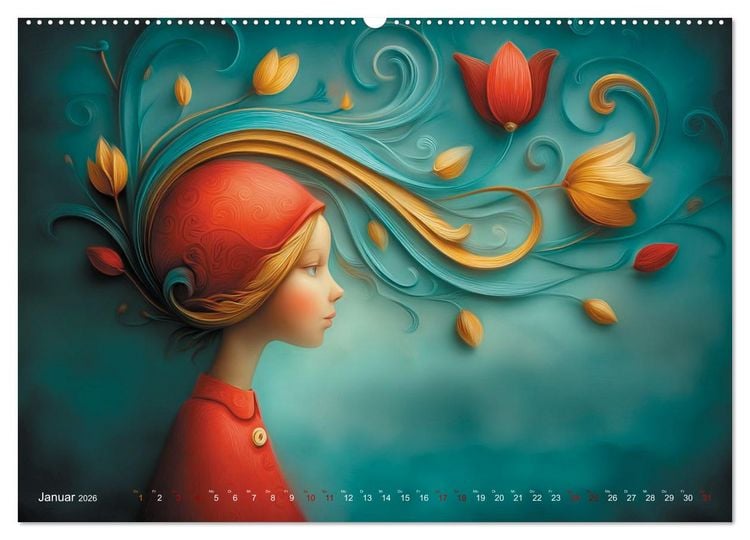 Produktbild: Naive Farbwelten (hochwertiger Premium Wandkalender 2026 DIN A2 quer), Kunstdruck in Hochglanz