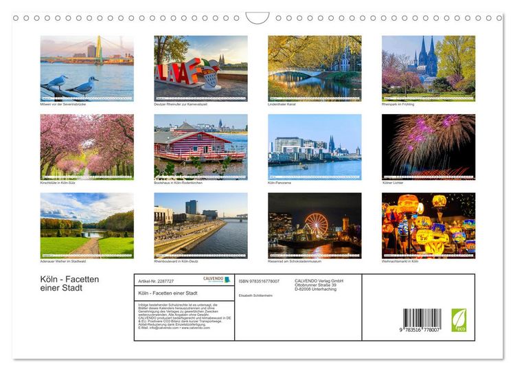 Produktbild: K&ouml;ln - Facetten einer Stadt (Wandkalender 2027 DIN A3 quer), CALVENDO Monatskalender