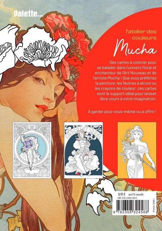 Produktbild: Mucha : l'atelier des couleurs : 20 cartes &agrave; colorier