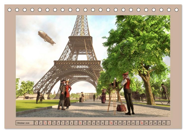Produktbild: Steampunk Ferien (Tischkalender 2026 DIN A5 quer), CALVENDO Monatskalender
