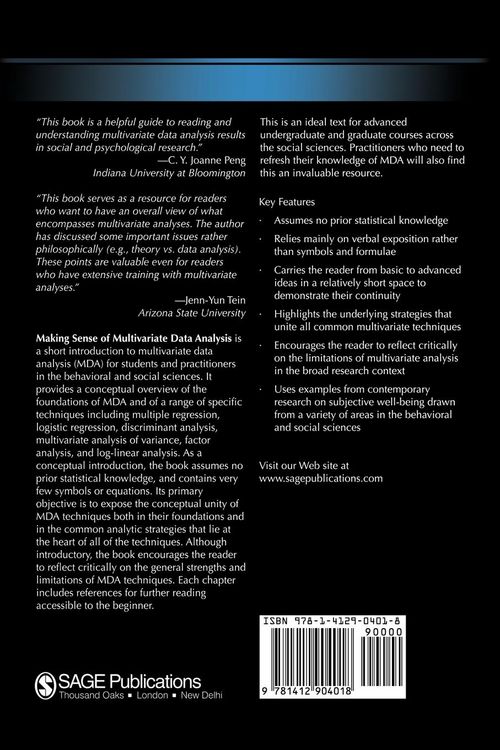 Produktbild: Making Sense of Multivariate Data Analysis