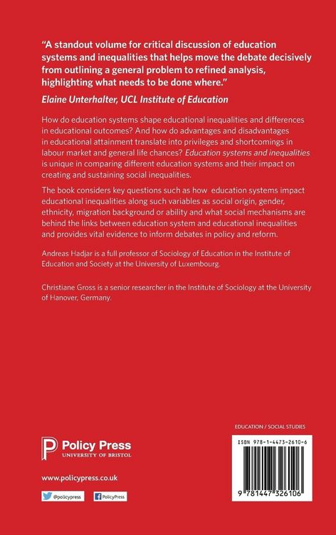 Produktbild: Education systems and inequalities