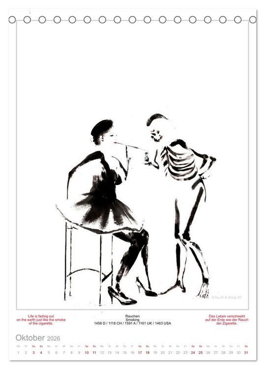 Produktbild: TOTENTANZ HERRENWAHL Haiku Zenga Photo DANCE OF DEATH MEN'S CHOICE (Tischkalender 2026 DIN A5 hoch), CALVENDO Monatskalender