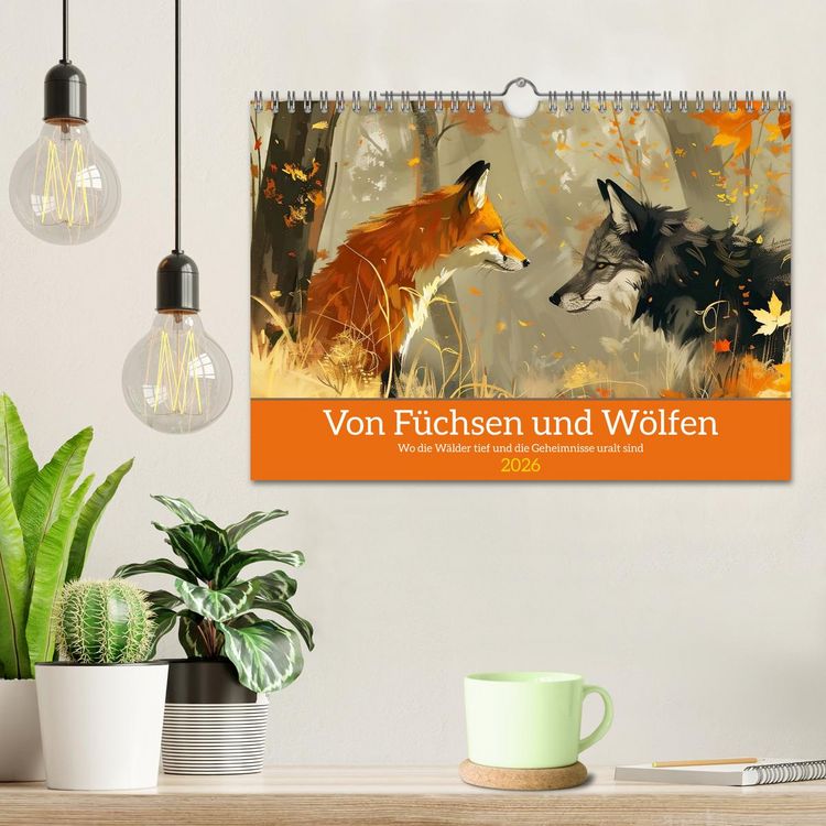 Produktbild: Von F&uuml;chsen und W&ouml;lfen (Wandkalender 2026 DIN A4 quer), CALVENDO Monatskalender