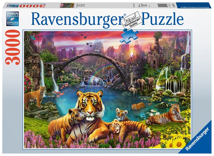 Produktbild: Puzzle Ravensburger Tiger in paradiesischer Lagune 3000 Teile