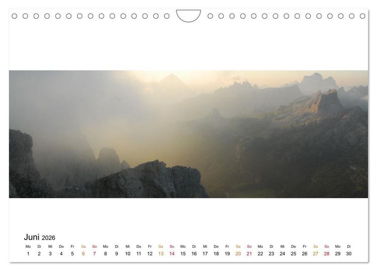 Produktbild: Der Dolomiten H&ouml;henweg EINS in Panoramabildern (Wandkalender 2026 DIN A4 quer), CALVENDO Monatskalender