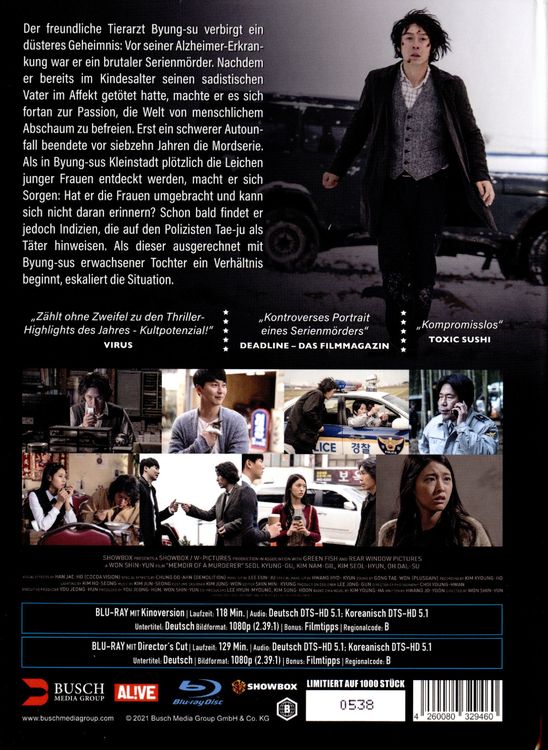 Produktbild: Memoir of a Murderer - Director's Cut - 2-Disc Limited Edition (Mediabook) [2 BRs]