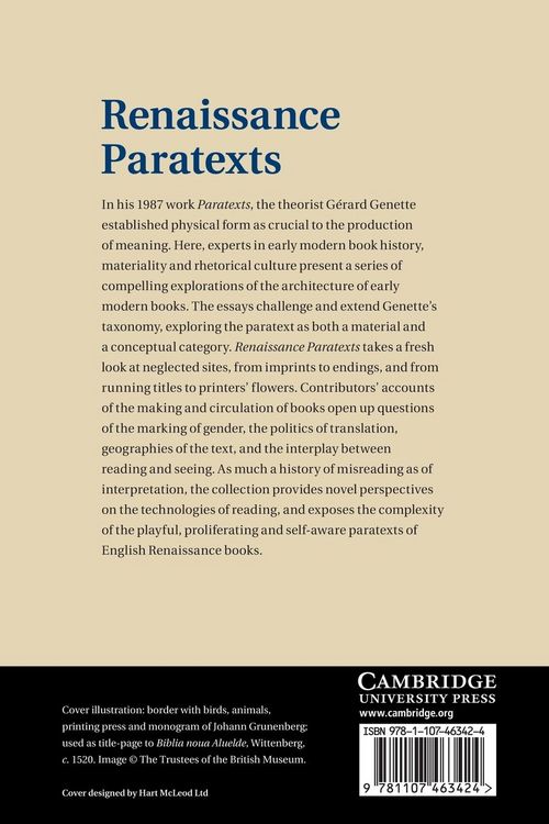 Produktbild: Renaissance Paratexts