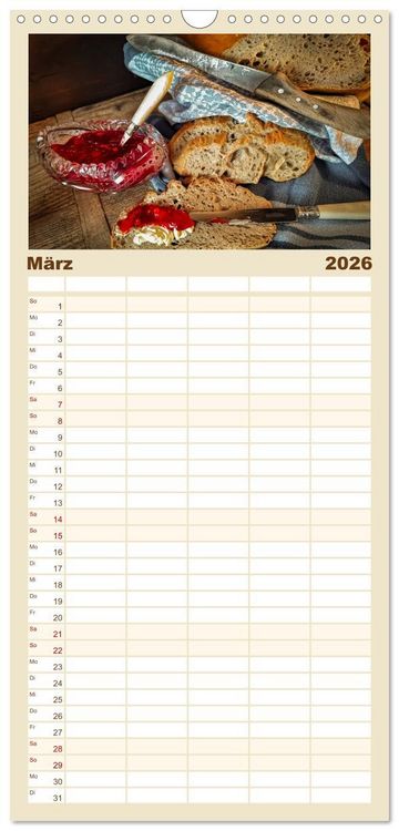 Produktbild: Familienplaner 2026 - K&uuml;chengeplauder - Nostalgische Momente mit 5 Spalten (Wandkalender, 21 x 45 cm) CALVENDO