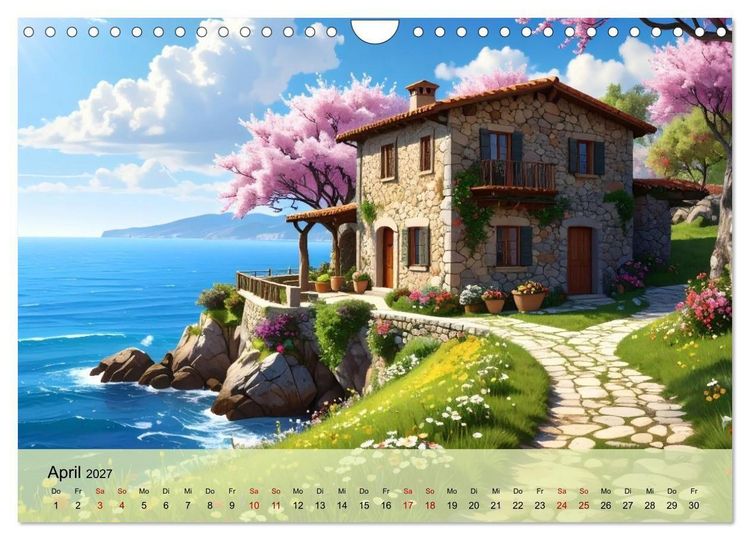 Produktbild: Romantische italienische H&auml;user am Meer (Wandkalender 2027 DIN A4 quer), CALVENDO Monatskalender
